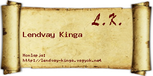 Lendvay Kinga névjegykártya